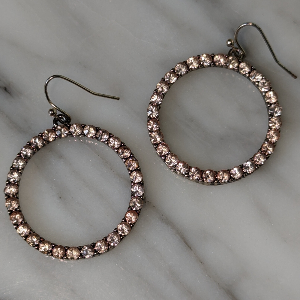Baublebar Sugarfix Pink Stone Hoops Goldtone